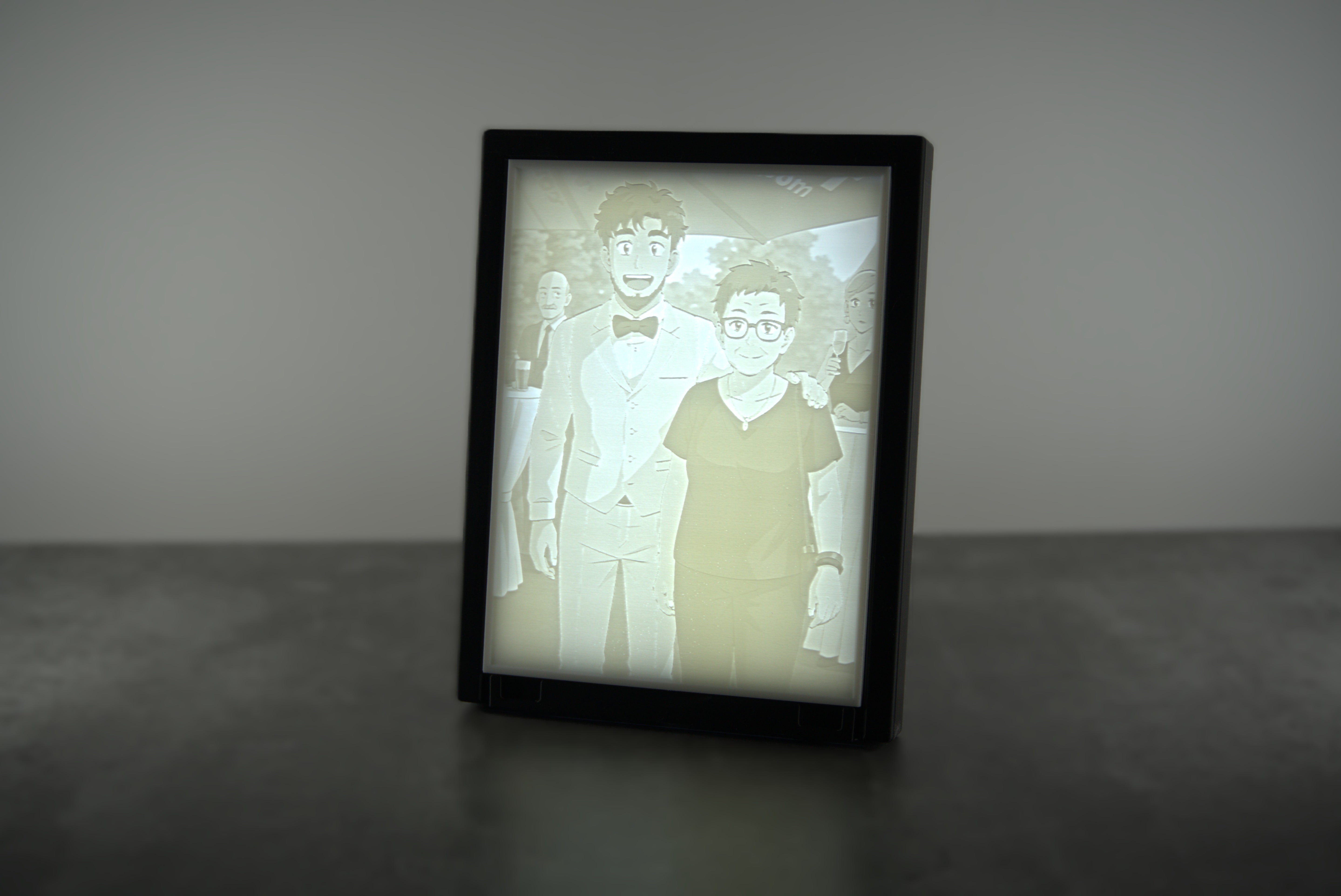 Personalisiertes Anime-Lithophane mit LED-Ständer – Dein Foto im einzigartigen Anime-Stil!